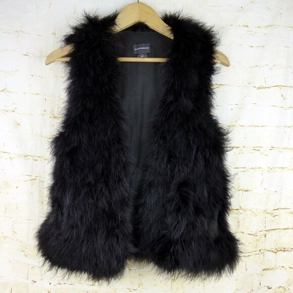 Club Monaco Vest Womens S Violet Feather Open Front Gilet Rock Punk Glam $198 - Picture 5 of 16